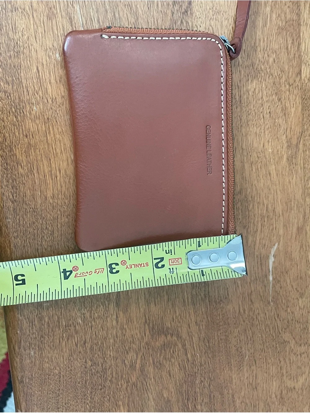 Stanley Chestnut Leather Zip Wallet Pouch